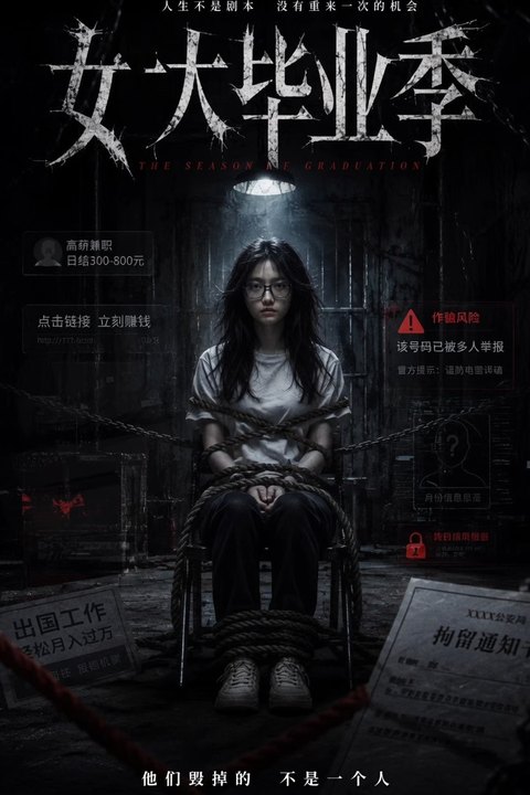 女大学生毕业季 黄果AI短剧海报
