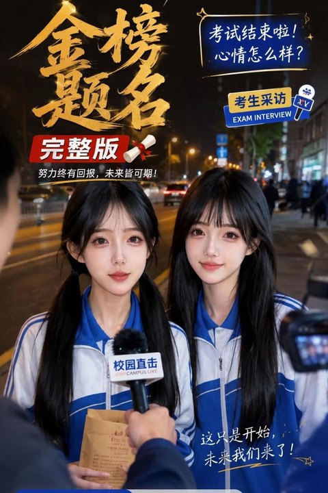 金榜题名 黄果AI短剧海报