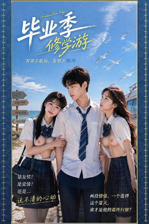 毕业季休学游 青春男女景点大尺度野外狂欢 黄果AI短剧海报