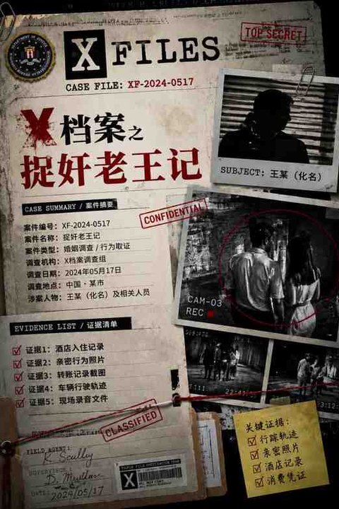 X档案之捉奸老王记 黄果AI短剧海报