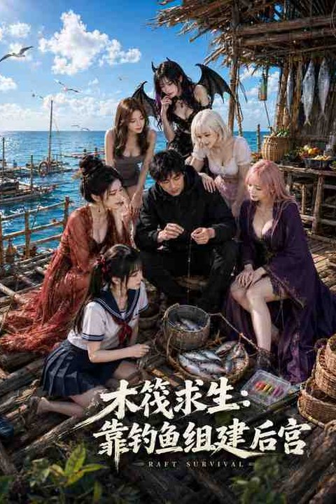 木筏求生：靠钓鱼组建后宫 黄果AI短剧海报