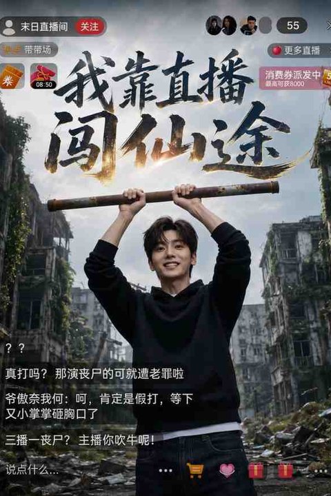 我靠直播闯仙途 黄果AI短剧海报