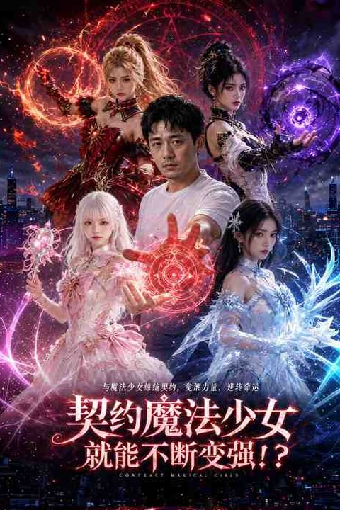 契约魔法少女就能不断变强 黄果AI短剧海报
