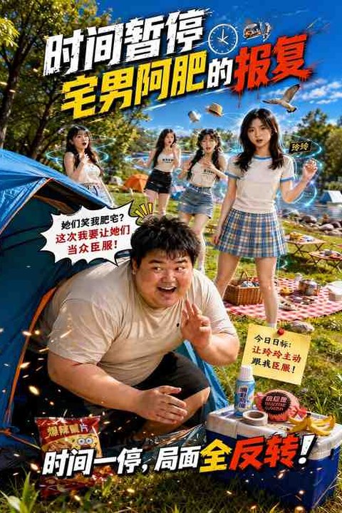 时间暂停宅男阿肥的报复 黄果AI短剧海报