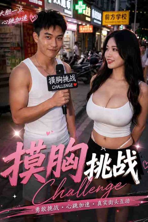 摸胸挑战 黄果AI短剧海报