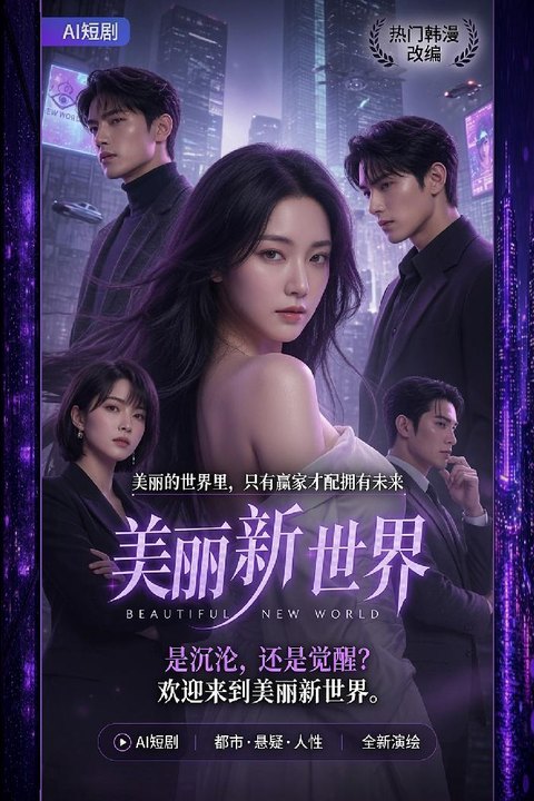 美丽新世界 混迹都市职场与多位黑丝女高管大尺度缠绵 黄果AI短剧海报