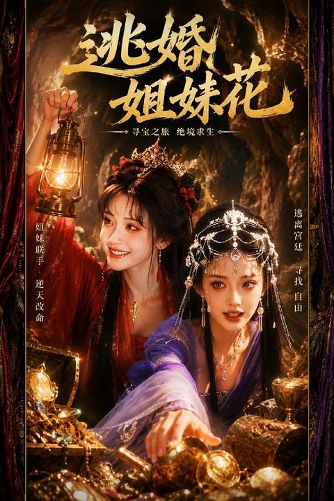 逃婚姐妹花 娇艳姐妹花逃婚途中误入密室同欢 黄果AI短剧海报