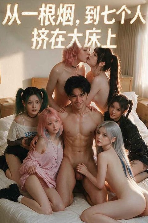 从一根烟到七个人挤在大床上 借烟激活返还系统暴富醒来被七个妹子挤爆床 黄果AI短剧海报