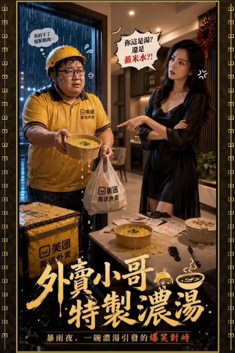 外卖小哥艳遇记 独居少妇要外卖员私处搅拌浓汤隔壁阿姨也来点 黄果AI短剧海报