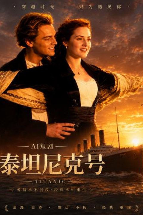 AI魔改 泰坦尼克号 沉船前的炽热激情 经典反差浪漫倾城重现 黄果AI短剧海报