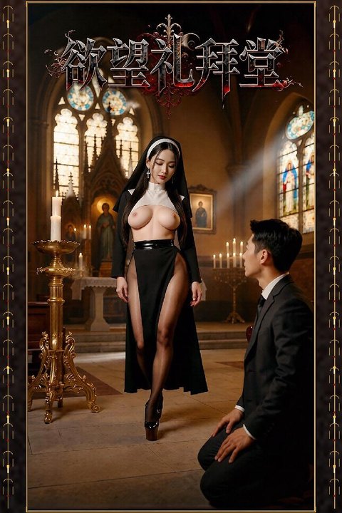 欲望礼拜堂 男子礼拜堂忏悔被性感圣女逼迫重演偷情 黄果AI短剧海报