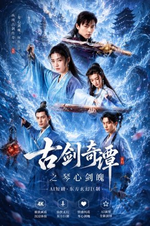 AI魔改 古剑奇谭之琴心剑魄 绝色剑客激情交锋 武侠江湖高能反差 黄果AI短剧海报