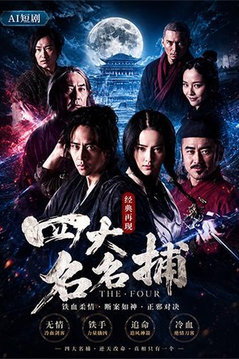 AI魔改 四大名捕 刘亦菲与江疏影领衔绝色名捕颠覆形象激情办案 黄果AI短剧海报