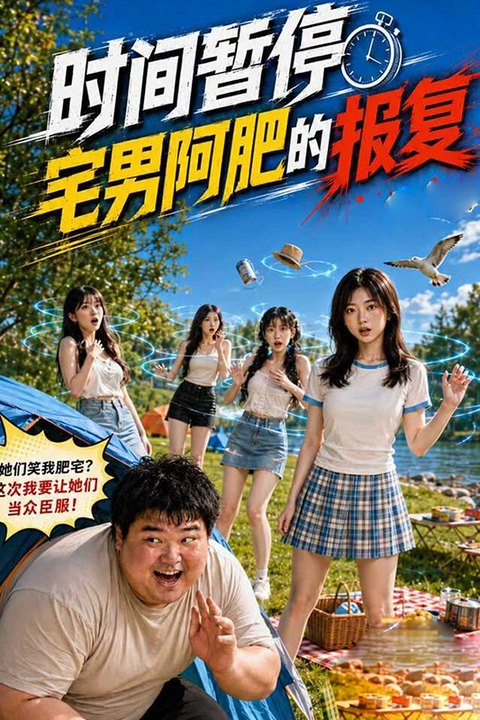 时间暂停 宅男阿肥的报复 幻想调教复仇短剧 黄果AI短剧海报