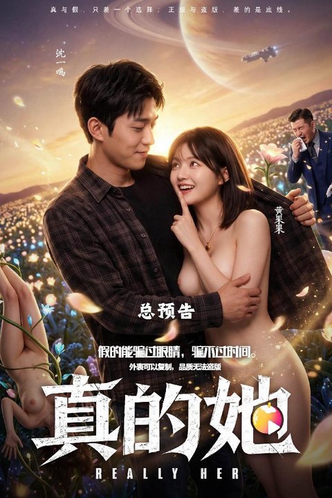 真的她 正式预告 黄豆商战情色短剧即将开播 黄果AI短剧海报